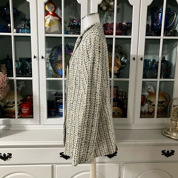 Doncaster Blazer Silk Blend Size 14 Cream Teal Black - Picture 5 of 10